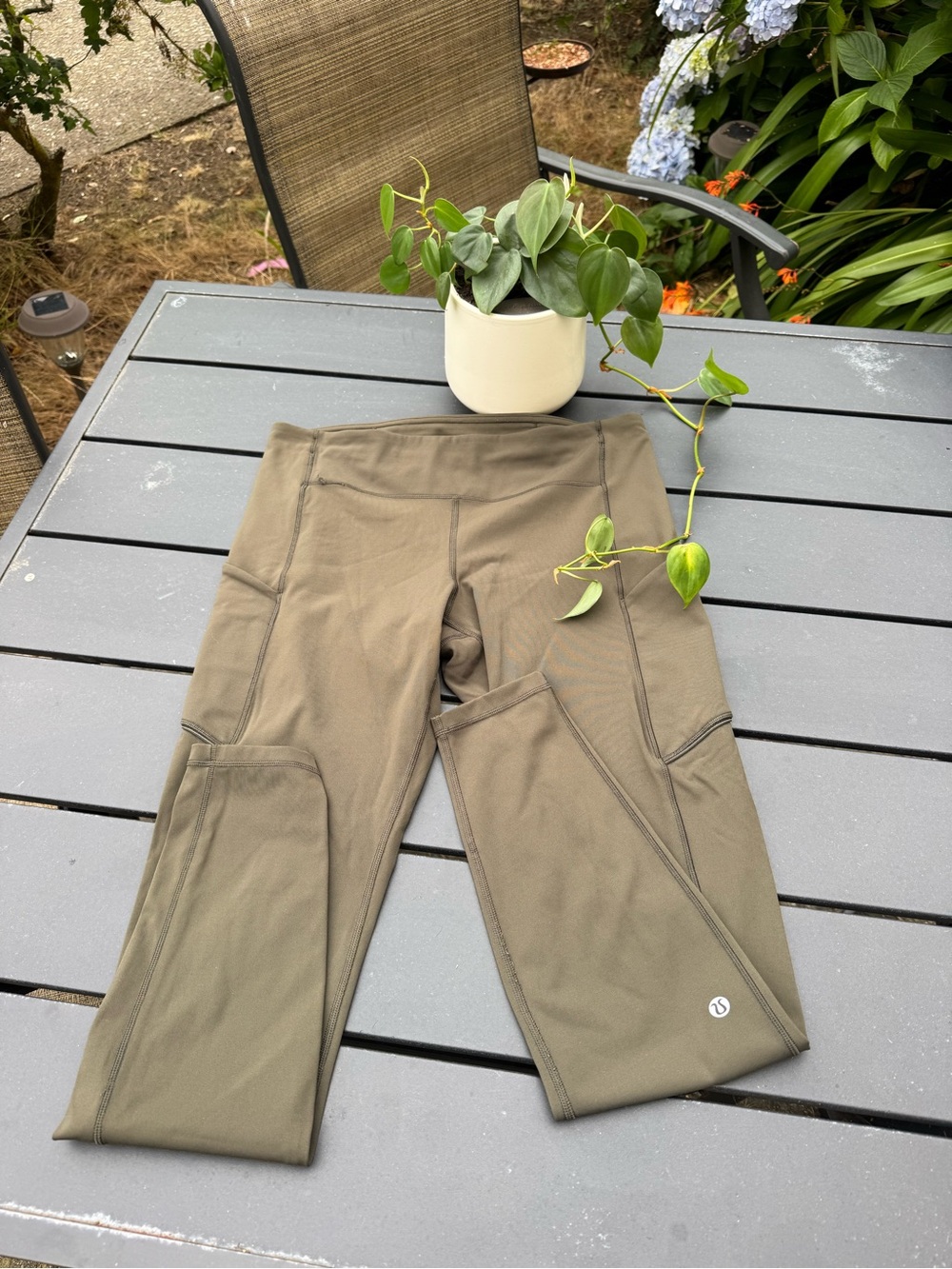 Lululemon Olive Green High-Rise Training Leggings